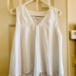 Calvin Klein chiffon and cotton flutter tank top